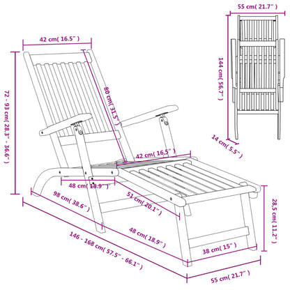 Vidaxl Silla De Jardín Con Reposapiés Y Mesita Madera Maciza De Acacia_2