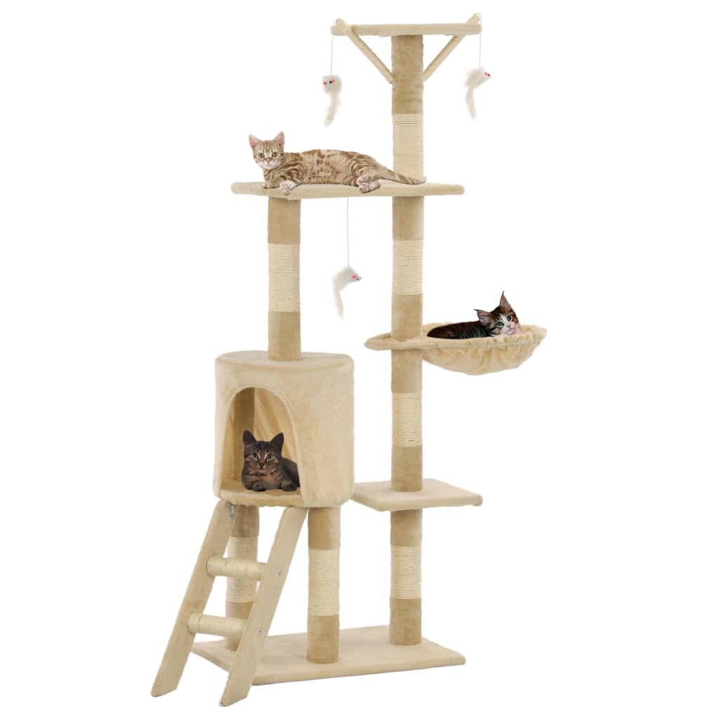 Vidaxl Rascador Para Gatos Con Poste De Sisal 138 Cm Beige_1