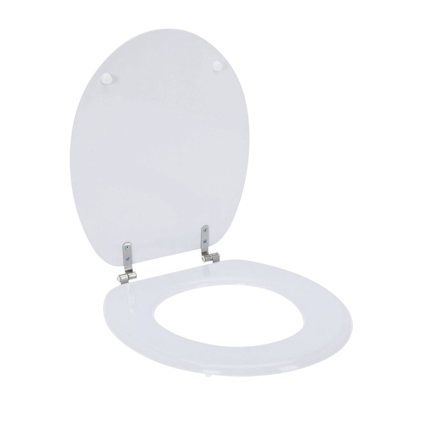 Asiento De Inodoro Mdf Con Tapa Y Bisagras De Acero Inoxidable Color Blanco 37,5x5,5x45cm_0