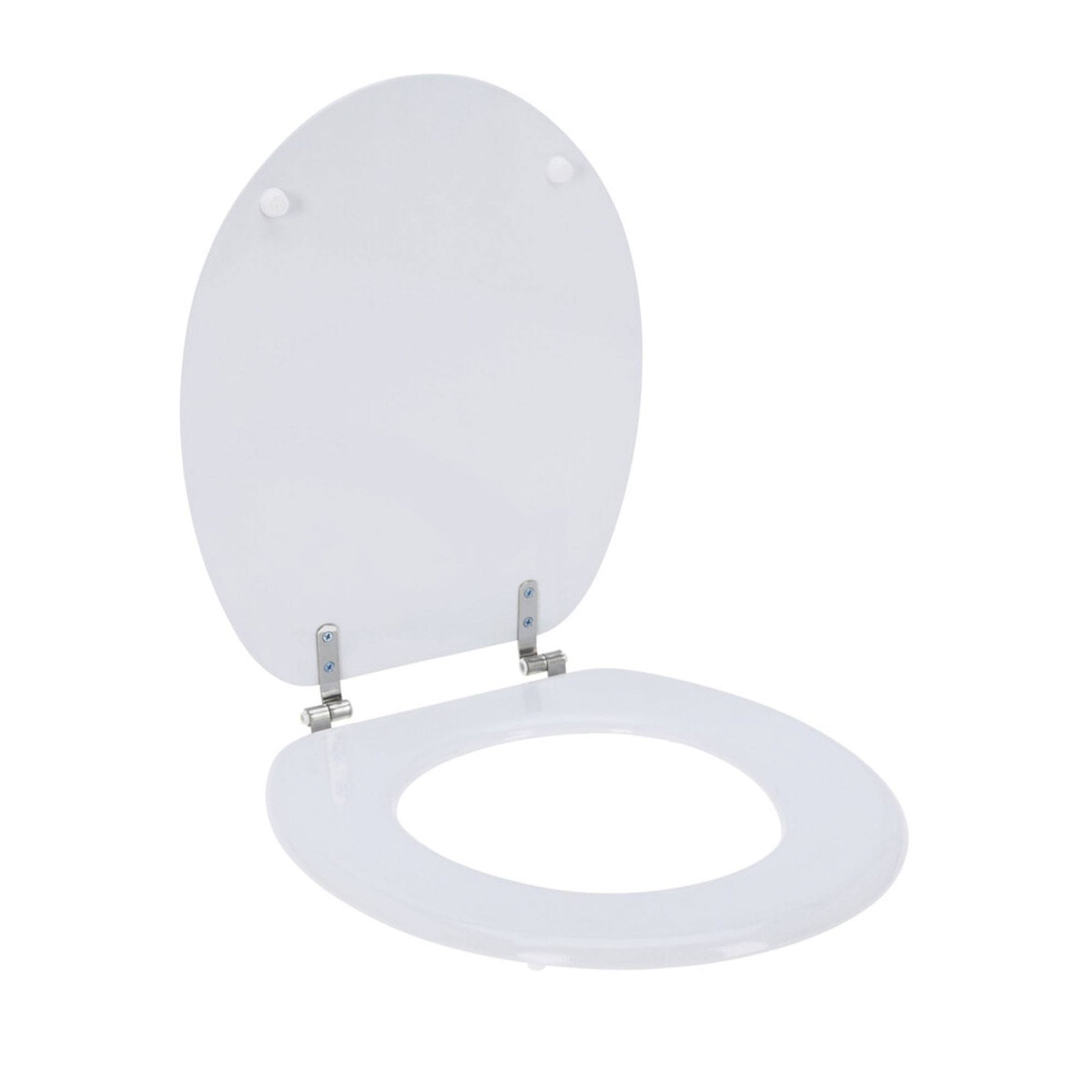 Asiento De Inodoro Mdf Con Tapa Y Bisagras De Acero Inoxidable Color Blanco 37,5x5,5x45cm_0