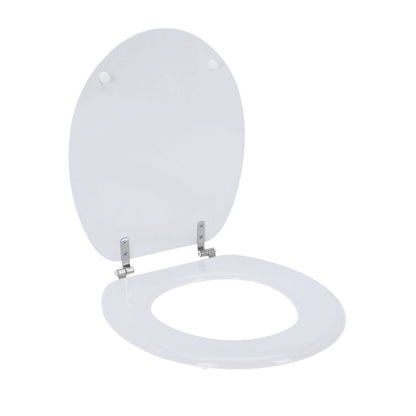 Asiento De Inodoro Mdf Con Tapa Y Bisagras De Acero Inoxidable Color Blanco 37,5x5,5x45cm_0