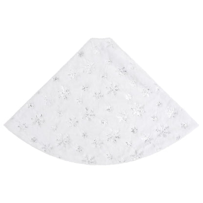 Vidaxl Falda De Árbol De Navidad De Lujo Blanca De 122 Cm De Piel Sintética_3
