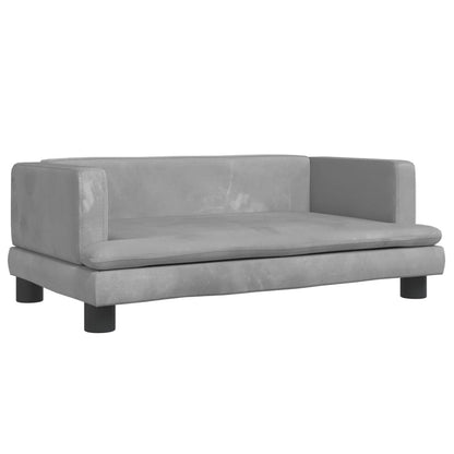 Cama Para Perros De Terciopelo Gris Claro 80x45x30 Cm / Vetonek_2