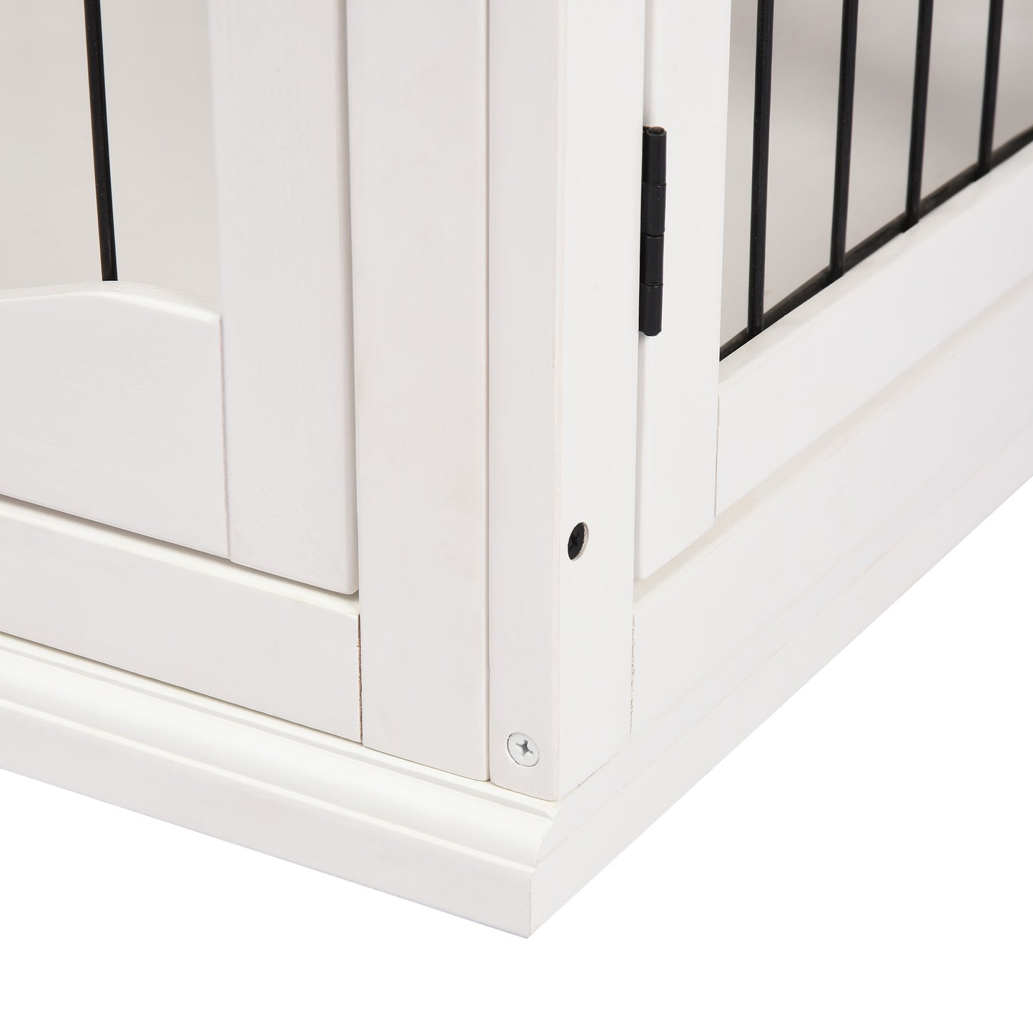 Pawhut Jaula Perros Madera Con Superficie De Mesa 2 Puertas 81x58,5x66 Cm Blanco_4