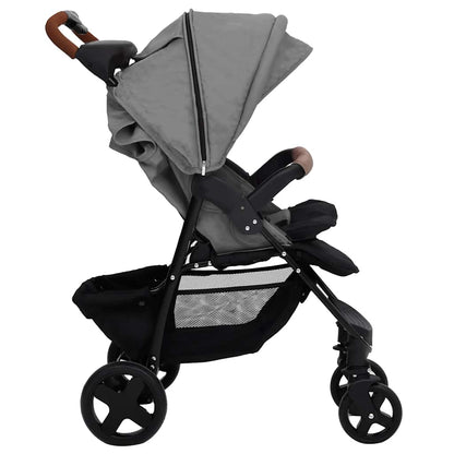 Vidaxl Carrito De Bebés 2 En 1 De Acero Gris Claro_4