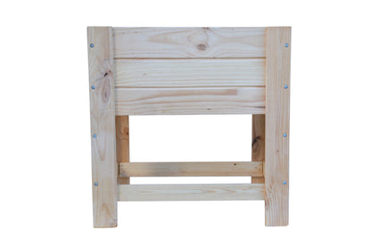 Mesa De Cultivo la Huertezuela De Madera Natural 79 X 56 X 80 Cm 95l + Bolsa Geotextil, Huerto Urbano Para Interior..