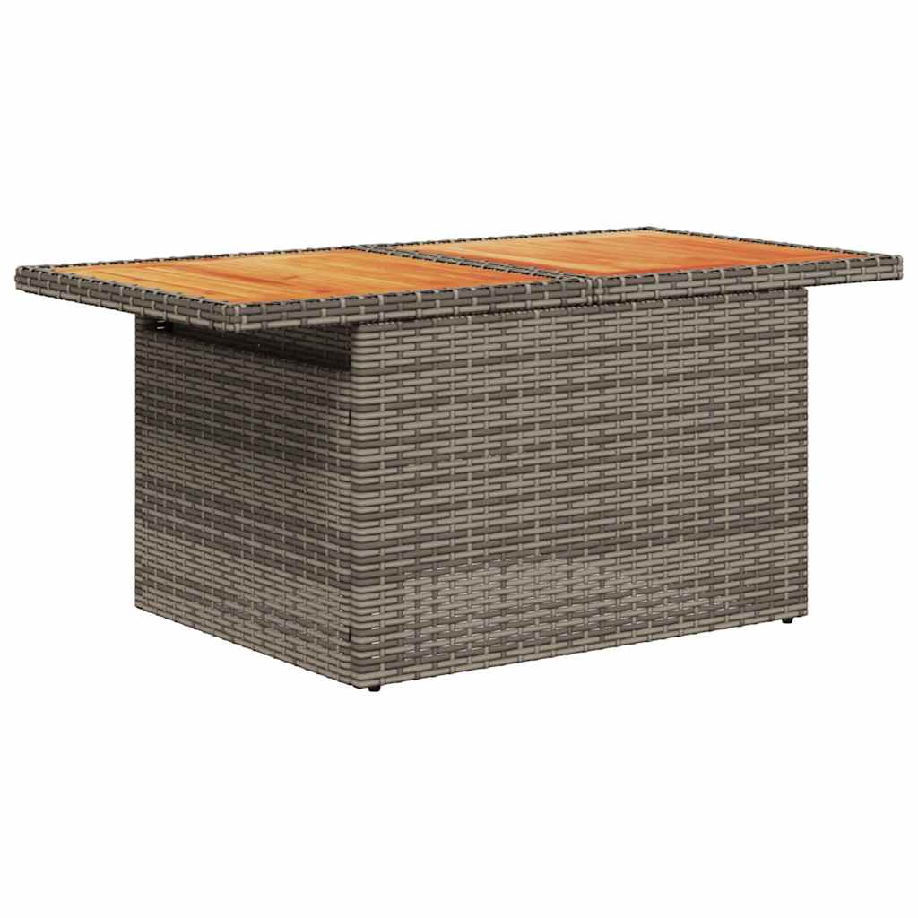 Set Sofás Jardín Y Cojines 10 Pzas Ratán Sintético Acacia Gris / Vetonek_3
