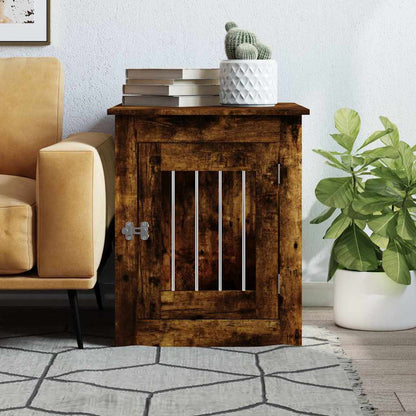 Jaula Para Perros Madera Ingeniería Roble Ahumado 55x75x65 Cm_2