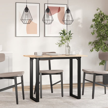 Mesa De Comedor Marco O Madera Maciza Pino Y Acero 100x50x75cm_1