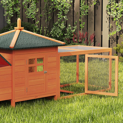 Pawhut Gallinero De Madera Exterior Con Nidos Corral 196x76x97 Cm Naranja_4