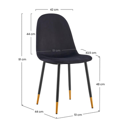 Pack 2 Sillas De Comedor Terciopelo Lonche 91x51x44cm Thinia Home_5