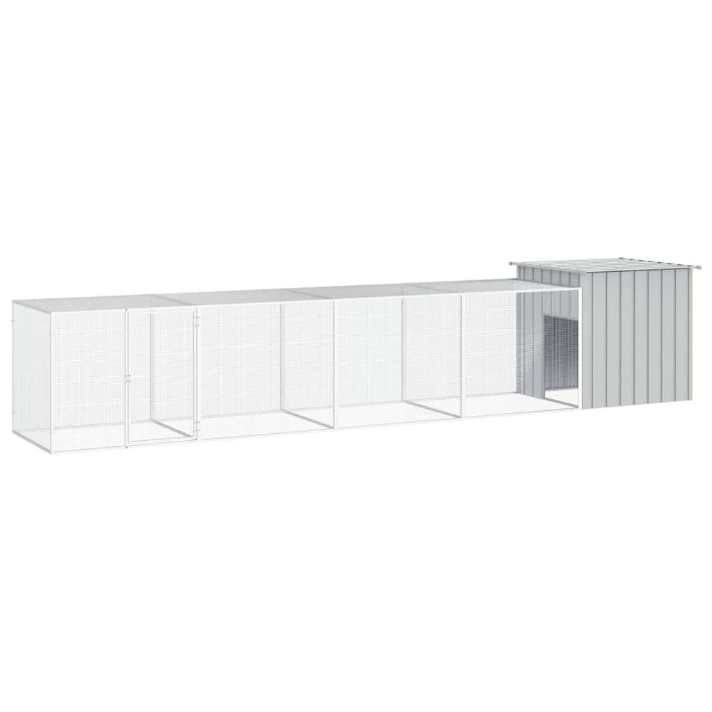 Vidaxl Gallinero De Acero Galvanizado Gris 500x91x100 Cm_0