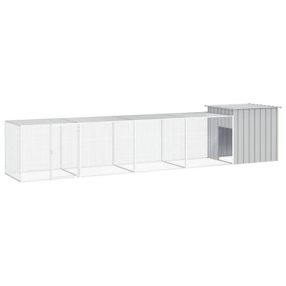 Vidaxl Gallinero De Acero Galvanizado Gris 500x91x100 Cm_0