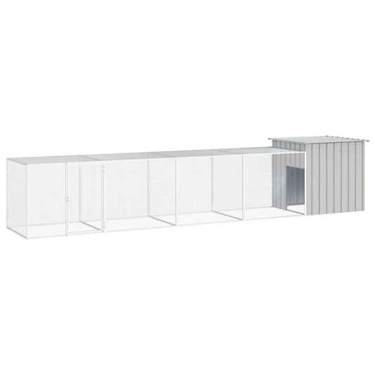 Vidaxl Gallinero De Acero Galvanizado Gris 500x91x100 Cm_0