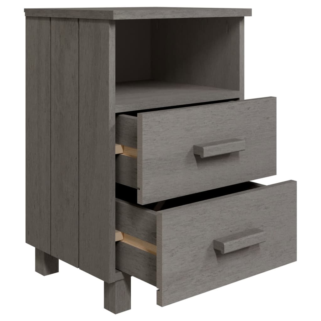 Mesitas Noche 2 Uds Hamar Pino Macizo Gris Claro 40x35x62 Cm_4