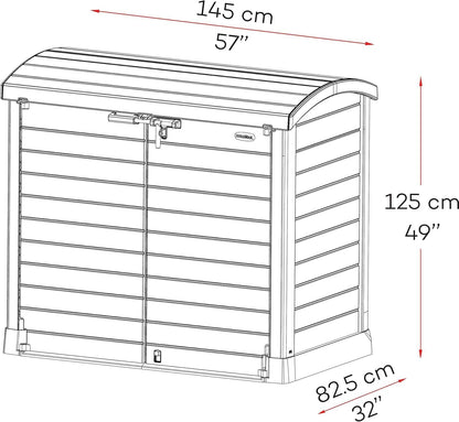 Duramax - Arcón Cubre Cubos Exterior - 1200 L - Pvc - Color Gris Antracita -  -_5