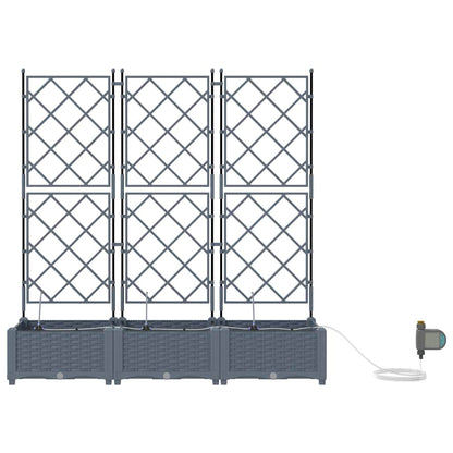 Macetero De Jardín 3 Uds. Gris Claro 120 X 40 X 126 Cm Pp_5