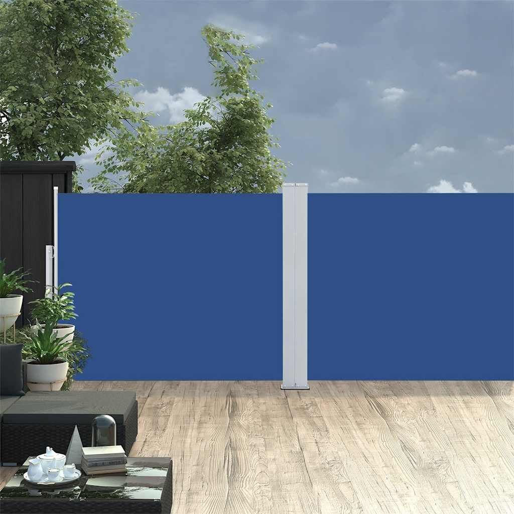 Vidaxl Toldo Lateral Retráctil Para Patio Azul 170x1200 Cm_1