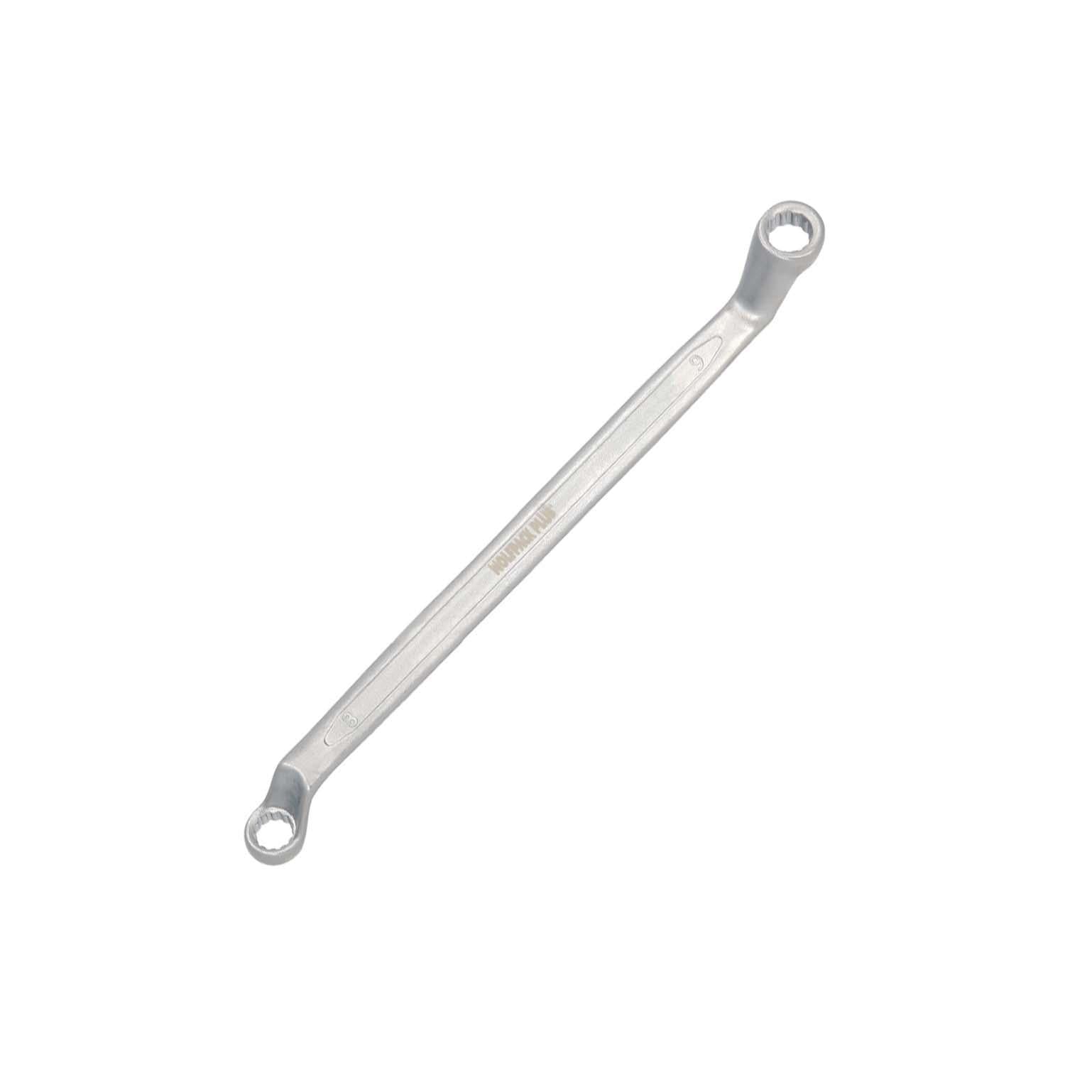 Llave Estrella Acodada Plus Acero Cromo Vanadio 8x9 Din 838. Llave Doble Boca Acodada, Llave Fija Estrella Acodada_0