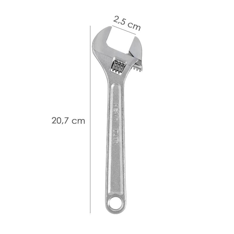 Llave Ajustable Moleta 8 / 200 Mm. Llave Inglesa, Llave Apriete, Llave Ajustable