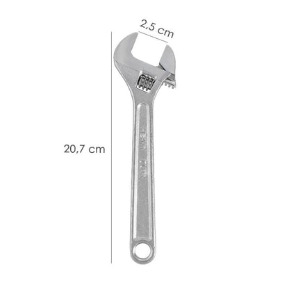Llave Ajustable Moleta 8 / 200 Mm. Llave Inglesa, Llave Apriete, Llave Ajustable