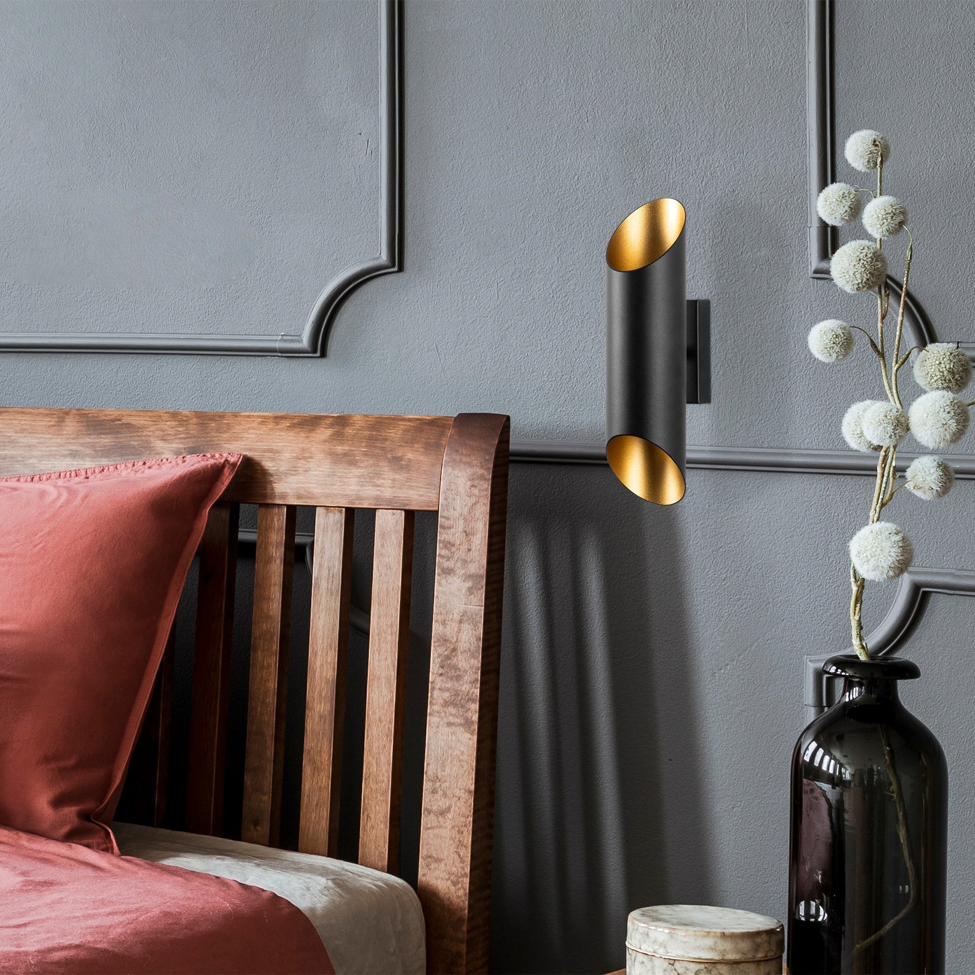 Aplique De Pared, Metal , Negro, 8x12x30, Casquillo 2 X G9 Max 10 W_4