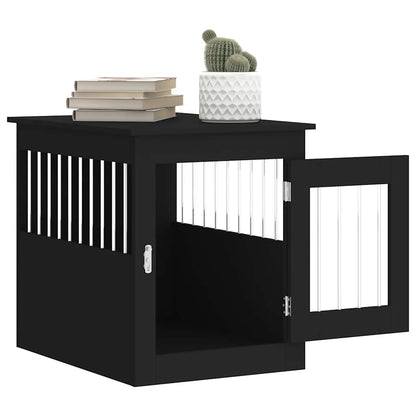 Jaula Para Perros Madera De Ingeniería Negro 55x75x65 Cm_4