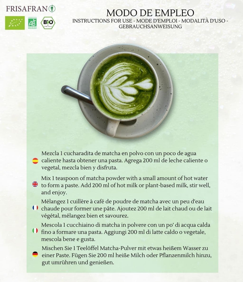Matcha Latte Ecológico En Polvo | Calidad | Frisafran
