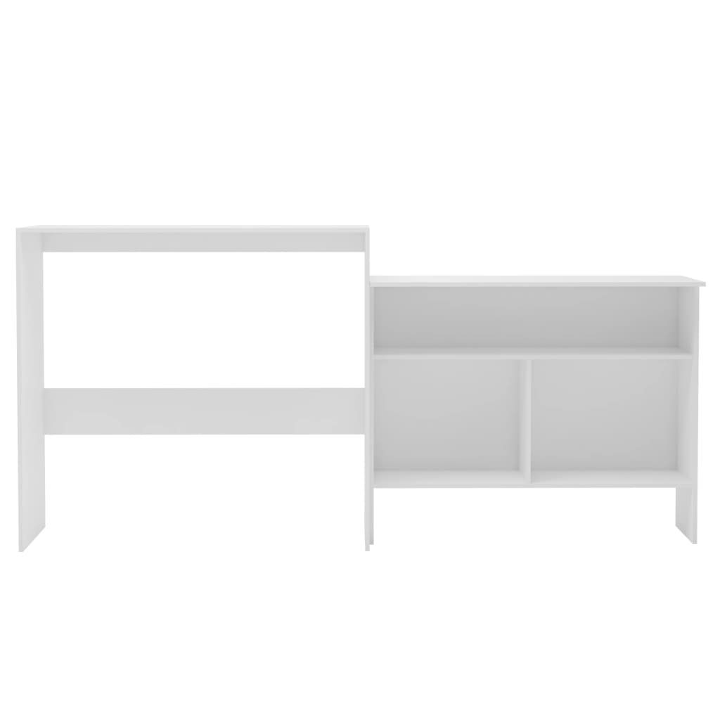 Mesa De Bar Con 2 Tableros Blanca 130x40x120 Cm_1