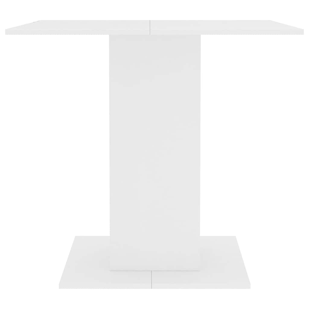Mesa De Comedor De Madera Contrachapada Blanco 80x80x75 Cm_2