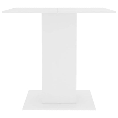 Mesa De Comedor De Madera Contrachapada Blanco 80x80x75 Cm_2