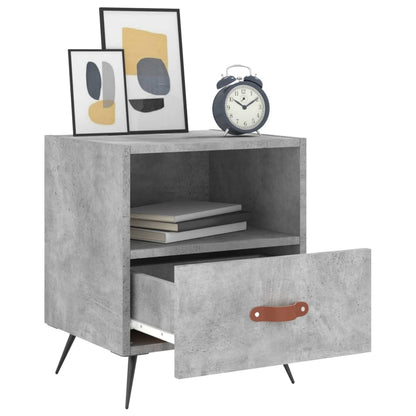 Mesita Noche 2 Uds Madera Ingeniería Gris Hormigón 40x35x47,5cm_2