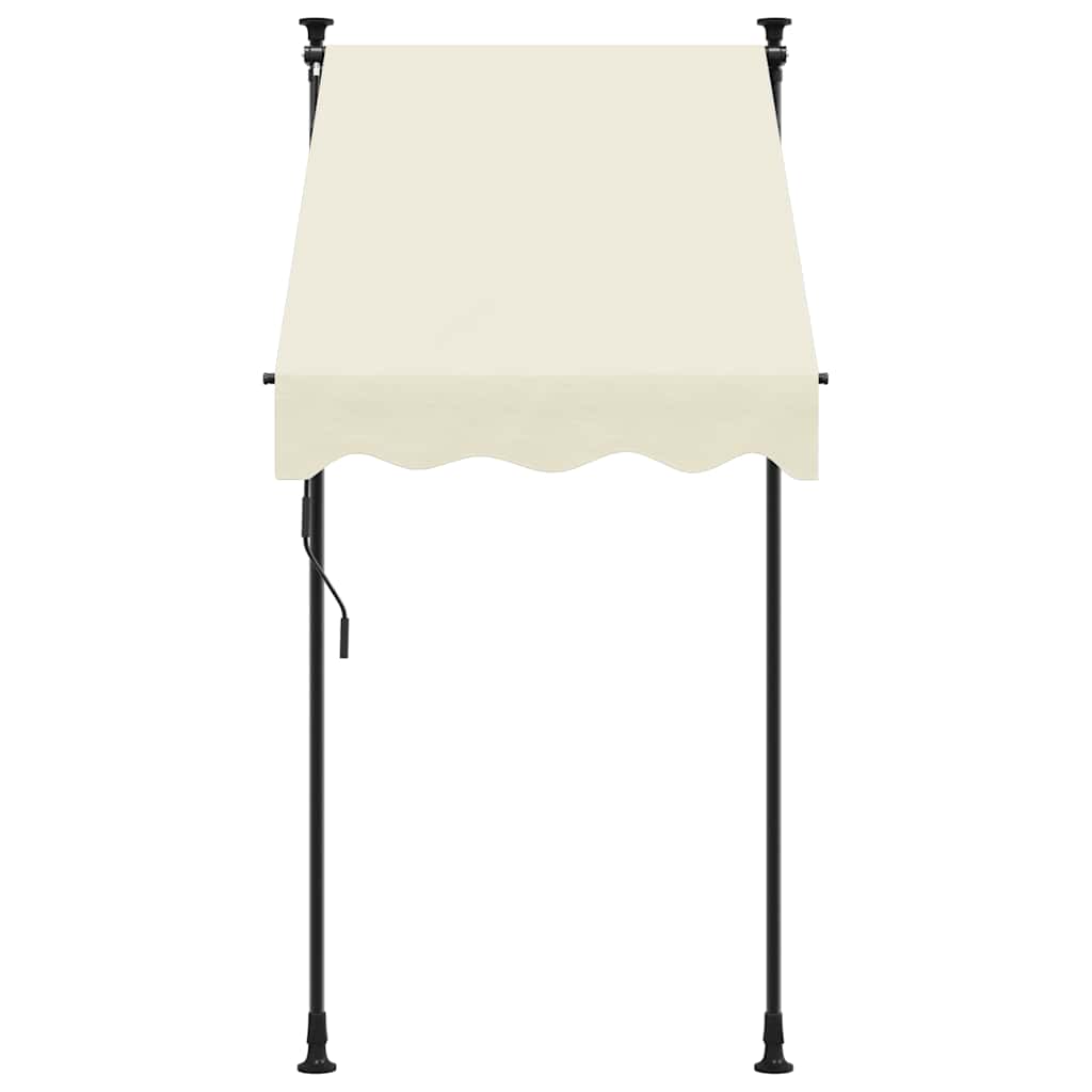 Toldo Retráctil De Tela Y Acero Crema 100x150 Cm_2