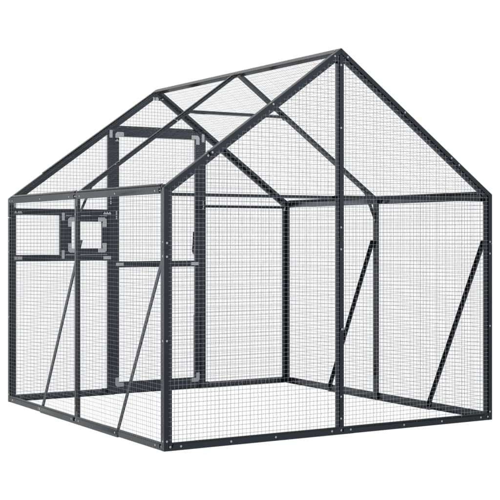 Vidaxl Pajarera De Aluminio Gris Antracita 1,79x2x1,85 M_4