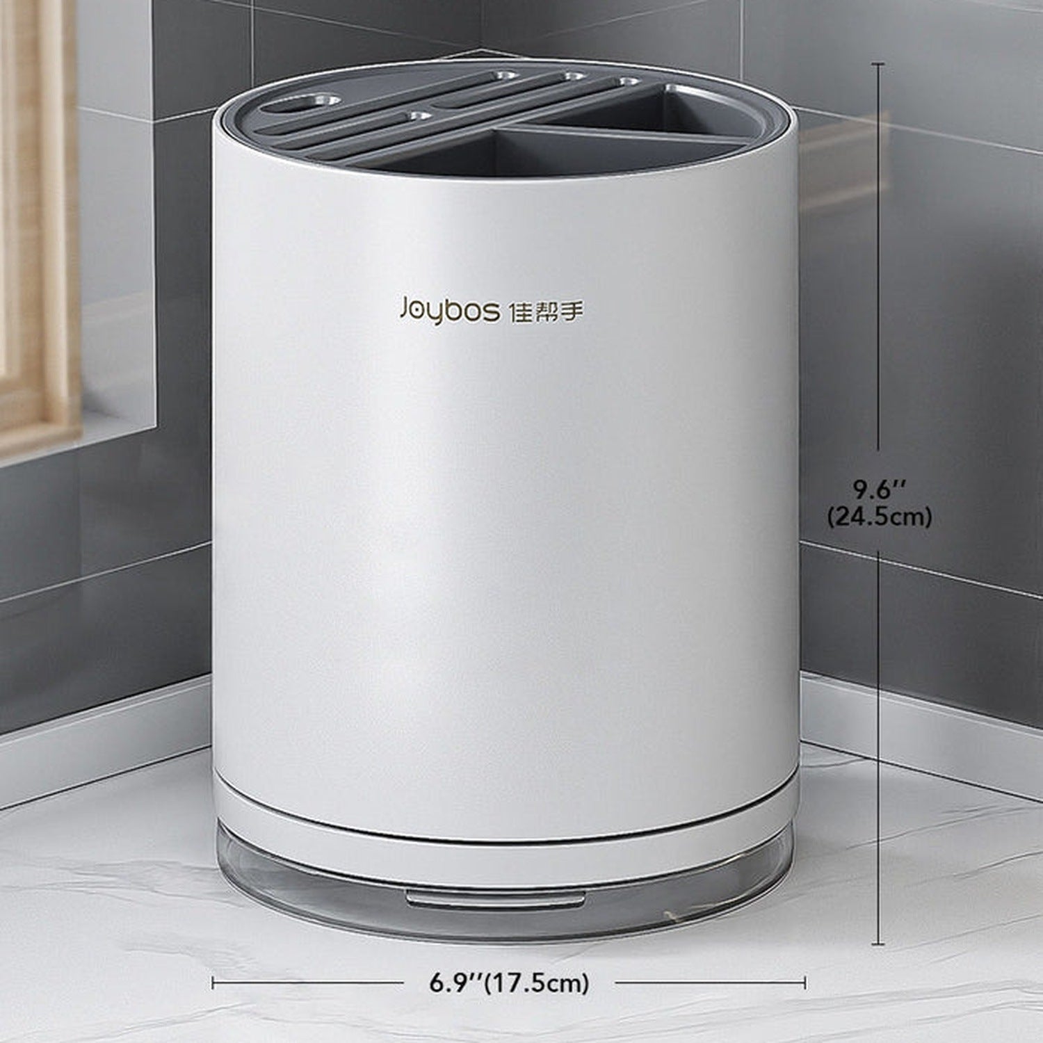 Joybos - Organizador De Cuchillos Redondo Con Ranura Universal Para Cocina Blanco