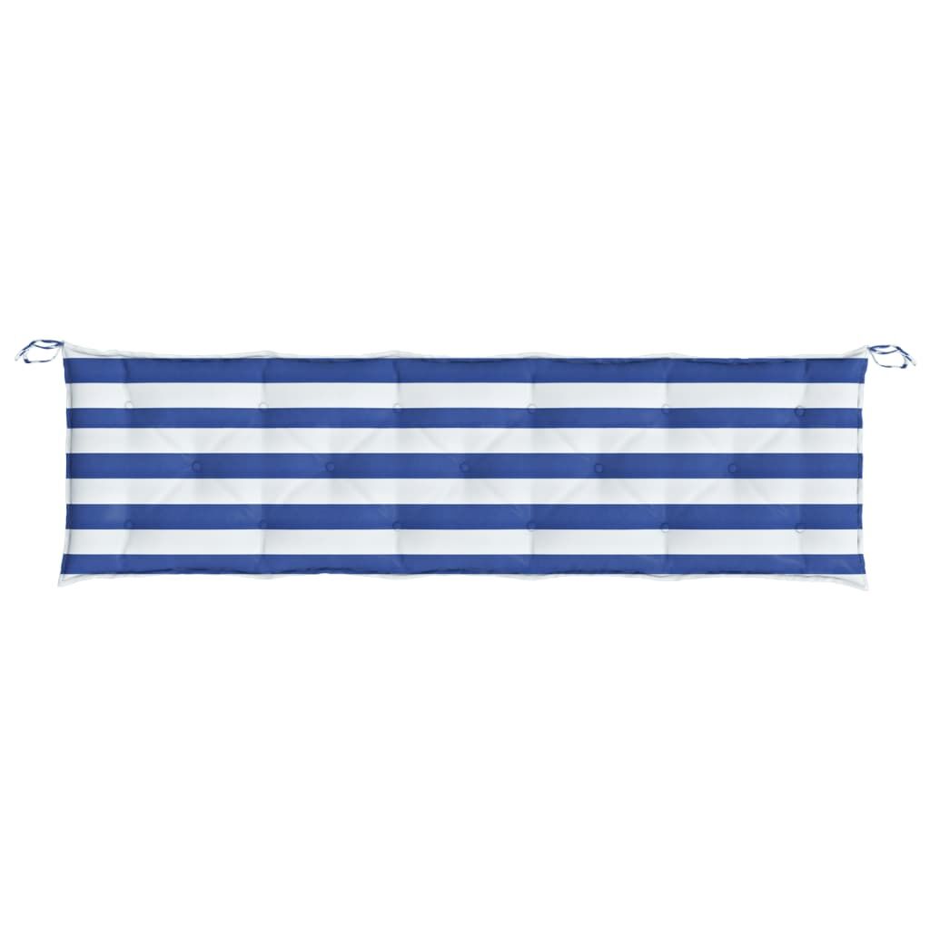 Vidaxl Cojín Banco Jardín Tela Oxford A Rayas Azul Y Blanco 180x50x7cm_3