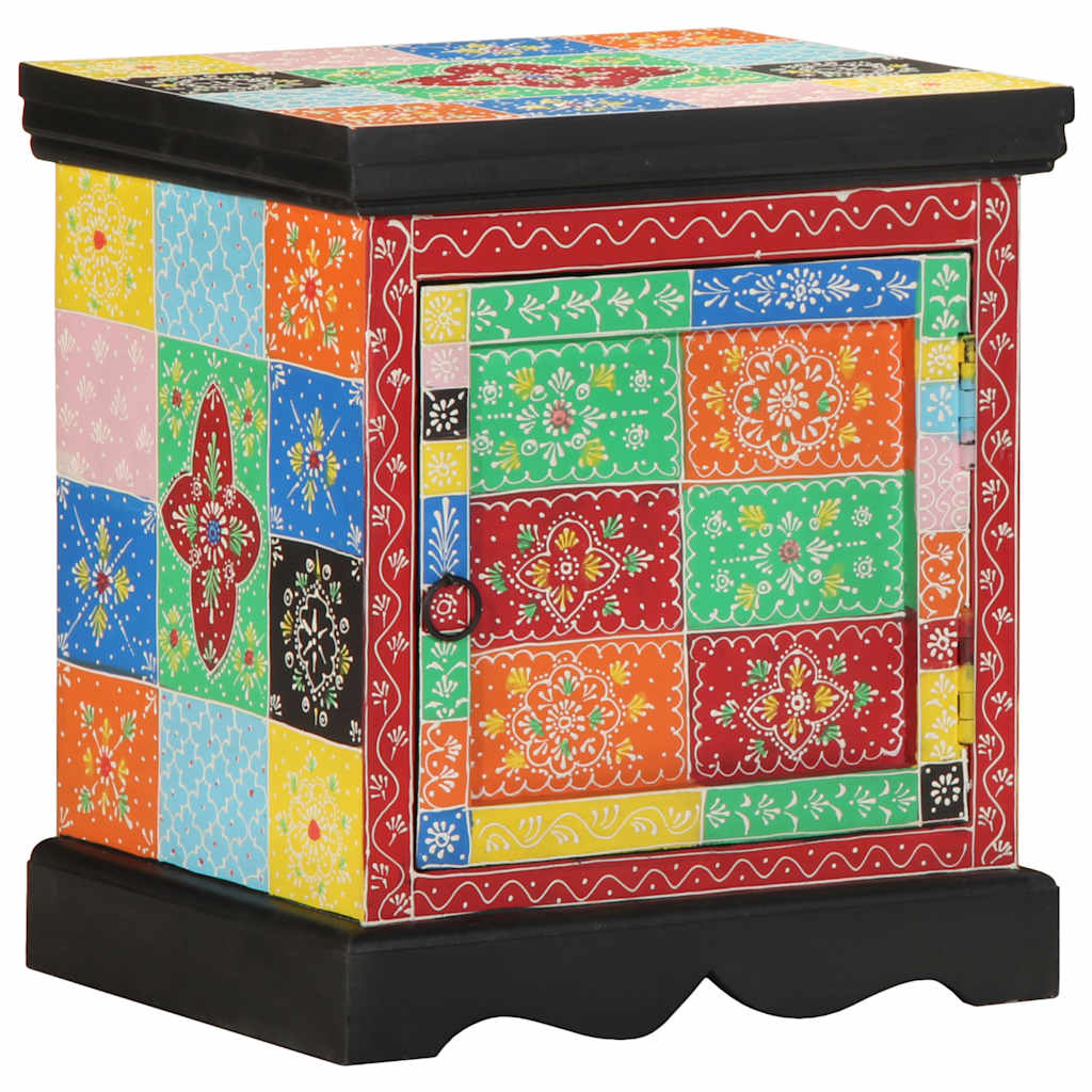 Mesilla De Noche 2uds Multicolor 40x35x45cm Madera Maciza Mango_1