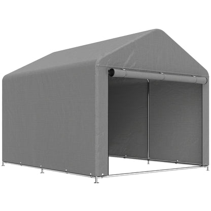 Outsunny Carpa De Jardín Para Herramientas Bicicletas Motos 2,4x2x2 M Gris_0