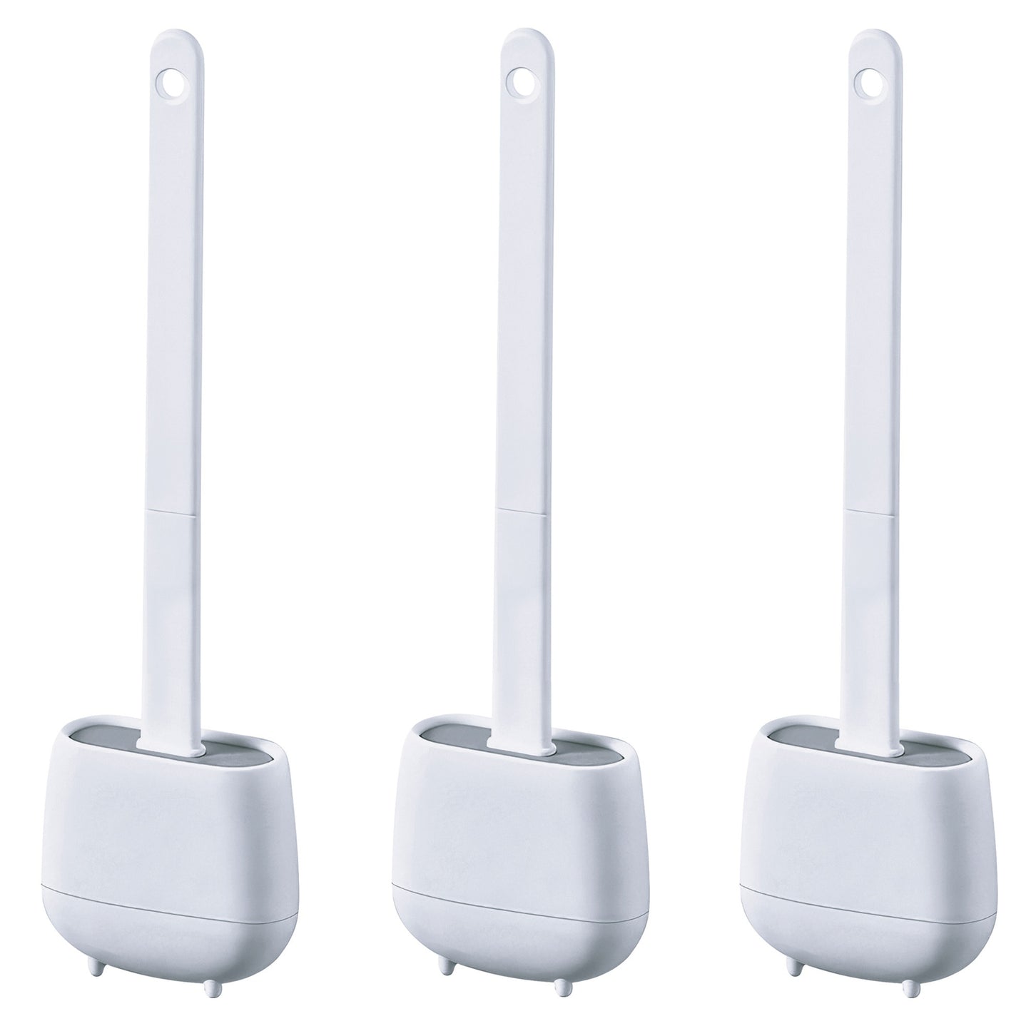 3x Escobilla Para Inodoro En Tpr Y Caucho Termoplástico Color Blanco