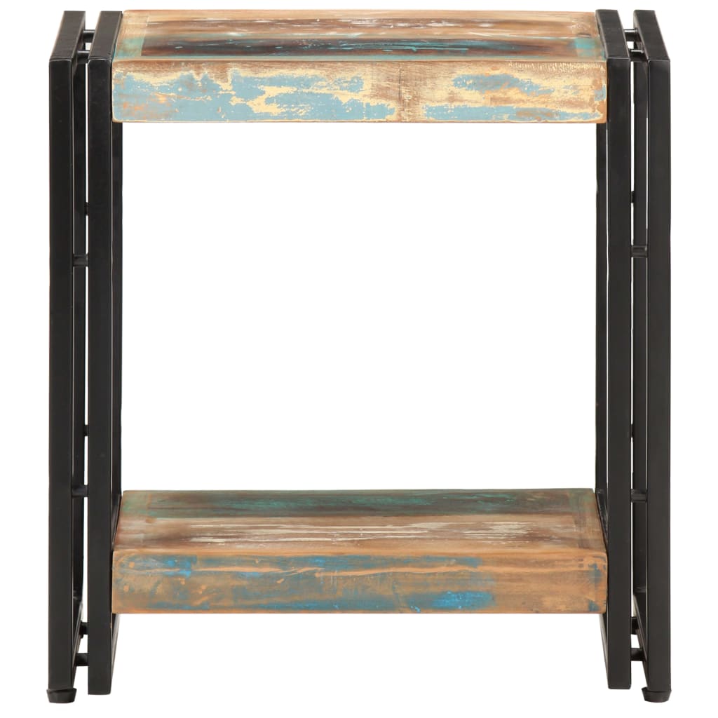 Mesa Auxiliar De Madera Maciza Reciclada 40x30x40 Cm_0