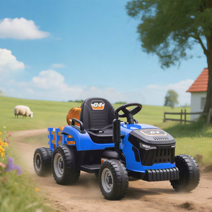 Aiyaplay Tractor Eléctrico Para Niños Con Remolque Desmontable Azul_1
