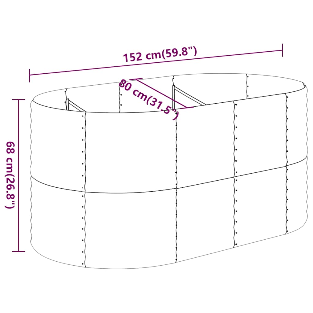 Jardinera Arriate Acero Galvanizado Plata 152x80x68 Cm_5
