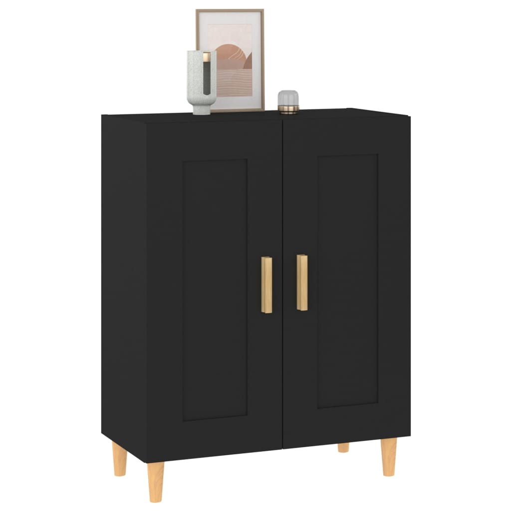 Aparador De Madera Contrachapada Negro 69,5x34x90 Cm / Vetonek_3
