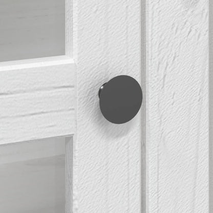 Armario Con Puertas De Vidrio Bodo Madera De Pino Blanco Marrón / Vetonek_5