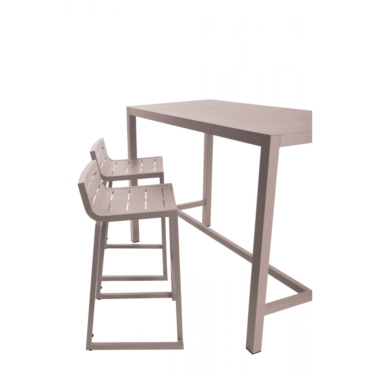 Lote De 4 Taburetes De Jardín Inari Nuez Moscada Topo 47x48x86cm - Silla De Jardín_4