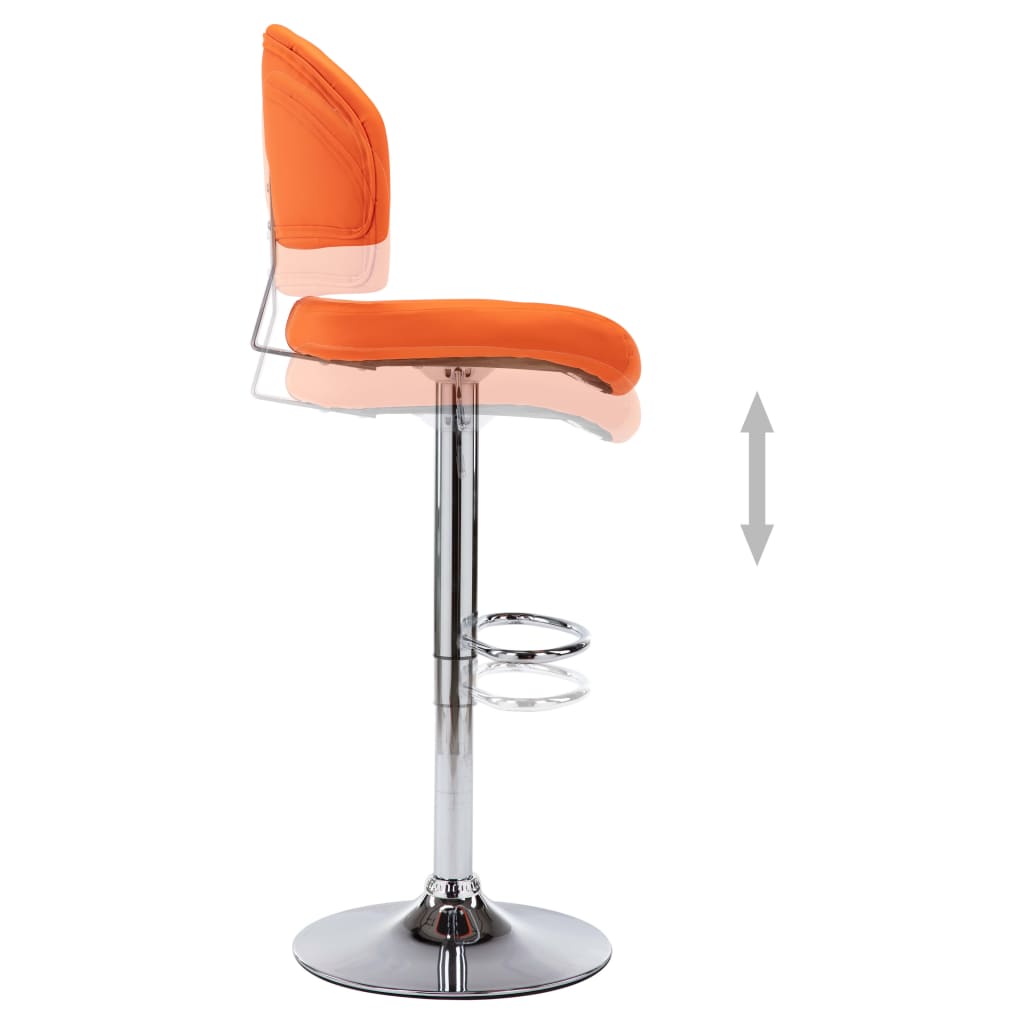 Taburetes De Cocina 2 Unidades Cuero Sintético Naranja_5