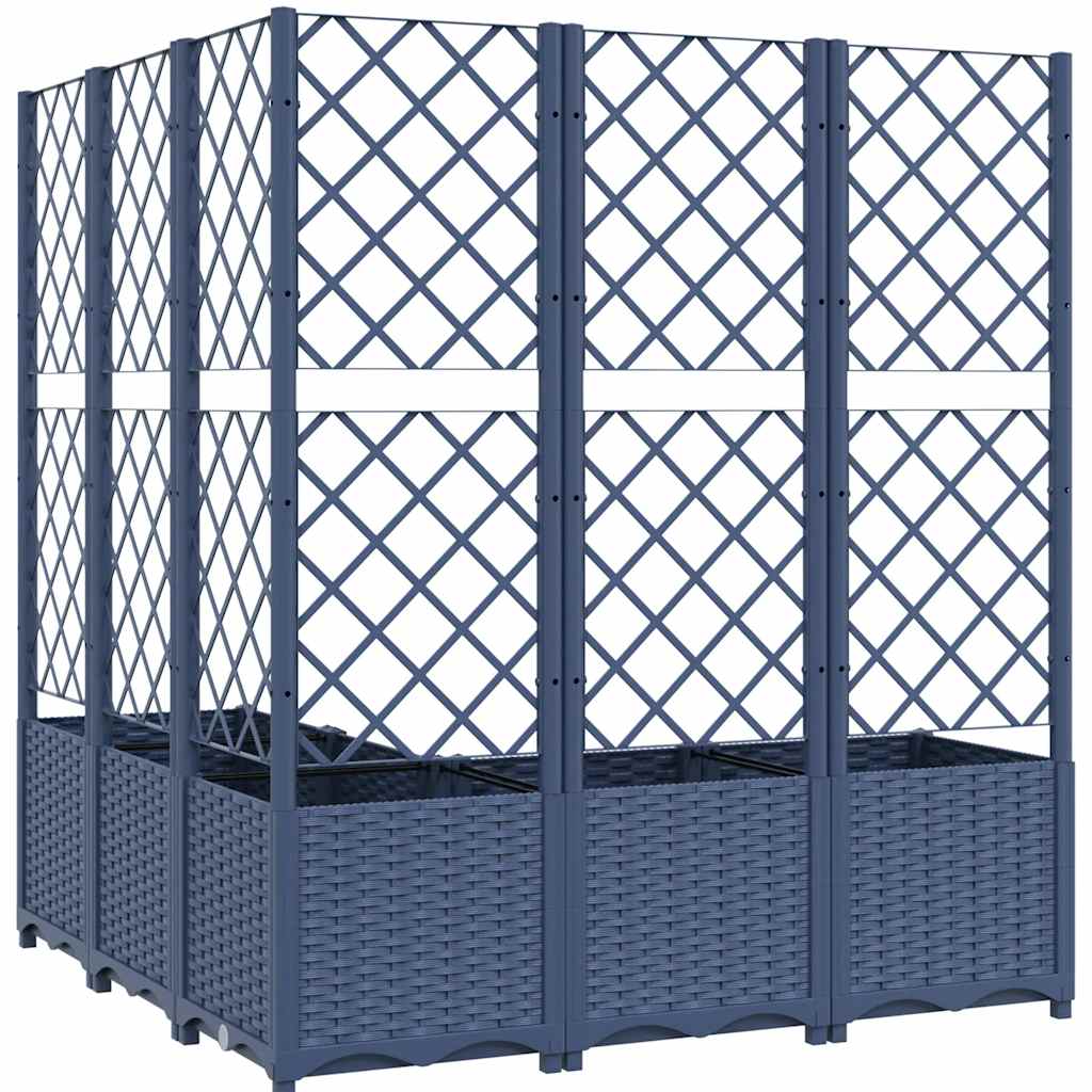 Jardinera Con Enrejado Pp Azul Gris 120x120x136 Cm_4