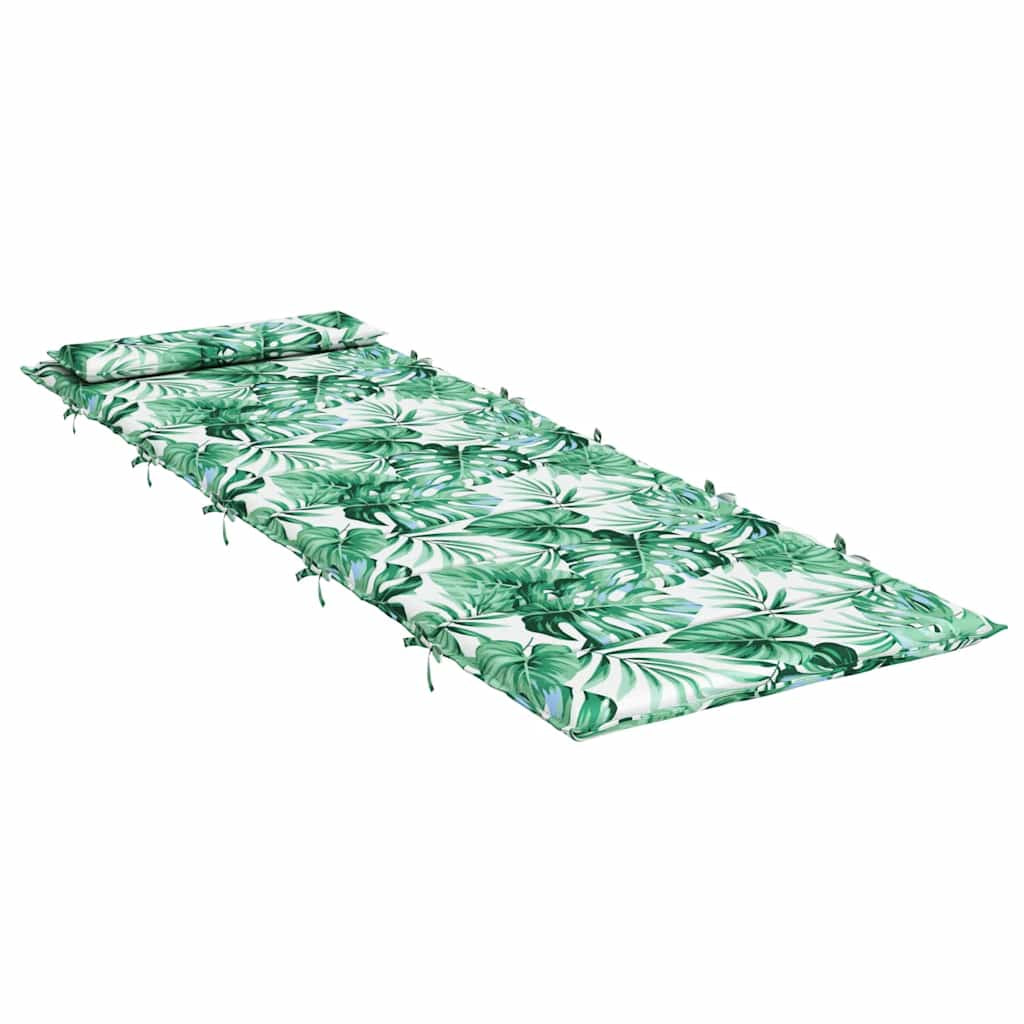 Vidaxl Cojín De Tumbona De Tela Oxford Estampado De Hojas 180x60x4 Cm_3