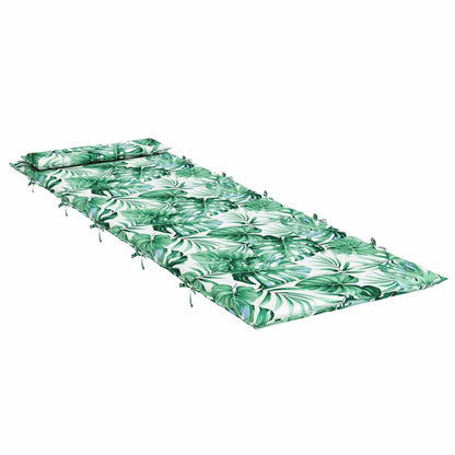 Vidaxl Cojín De Tumbona De Tela Oxford Estampado De Hojas 180x60x4 Cm_3