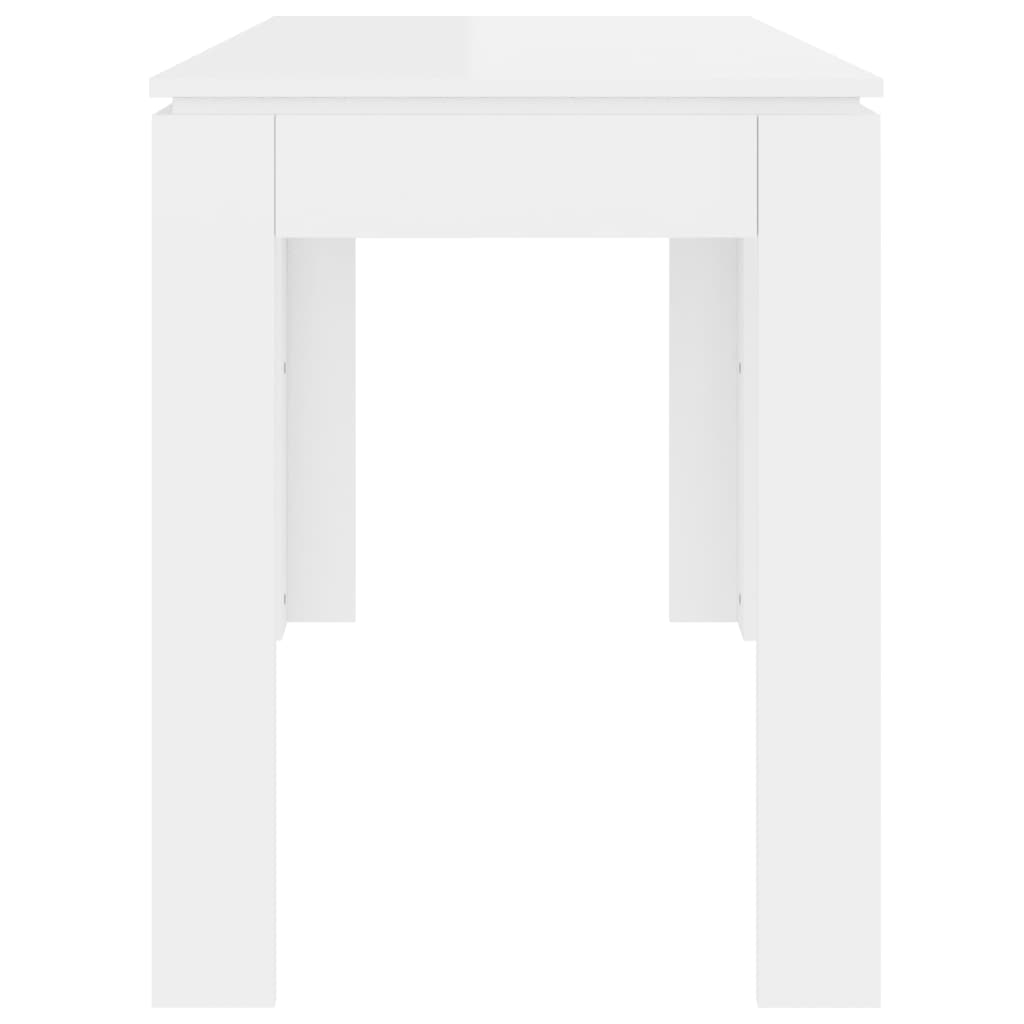 Mesa De Comedor Madera De Ingeniería Blanco Brillo 120x60x76 Cm_3